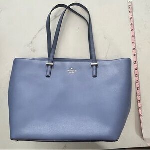 Kate Spade EUC Leather Tote “Mini Harmony” colorful tote bag blue